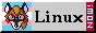 A 88x31 pixel art button of Xenia, a proposed mascot for the Linux. On the left is a square portrait of Xenia, with the transgender flag as the background. To the right is the text Linux NOW!.